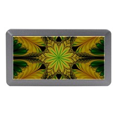 Abstract Flower Artwork Art Green Yellow Memory Card Reader (Mini)