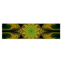 Abstract Flower Artwork Art Green Yellow Satin Scarf (oblong) by Sudhe