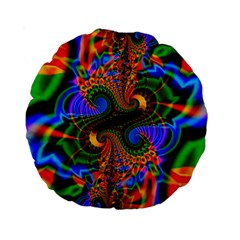 Abstract Fractal Artwork Colorful Standard 15  Premium Round Cushions by Sudhe