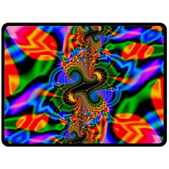 Abstract Fractal Artwork Colorful Double Sided Fleece Blanket (large)  by Sudhe