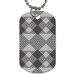 Monochrome Geometric Herringbone Seamless Pattern Vector Dog Tag (one Side) by Sudhe