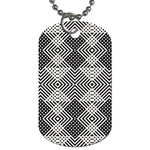 Monochrome Geometric Herringbone Seamless Pattern Vector Dog Tag (One Side) Front