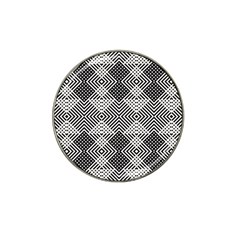 Monochrome Geometric Herringbone Seamless Pattern Vector Hat Clip Ball Marker (4 Pack) by Sudhe