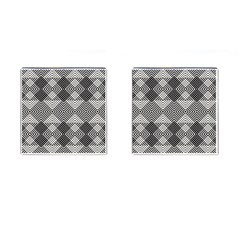 Monochrome Geometric Herringbone Seamless Pattern Vector Cufflinks (square) by Sudhe