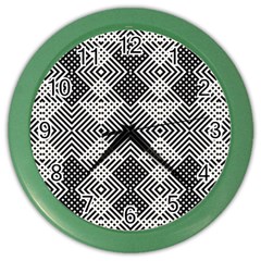 Monochrome Geometric Herringbone Seamless Pattern Vector Color Wall Clock by Sudhe