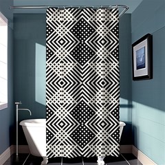 Monochrome Geometric Herringbone Seamless Pattern Vector Shower Curtain 36  X 72  (stall)  by Sudhe