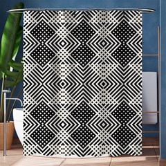 Monochrome Geometric Herringbone Seamless Pattern Vector Shower Curtain 60  X 72  (medium)  by Sudhe