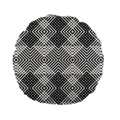 Monochrome Geometric Herringbone Seamless Pattern Vector Standard 15  Premium Round Cushions