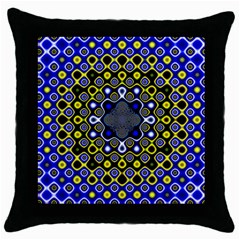 Digital Art Background Yellow Blue Throw Pillow Case (black) by Sudhe