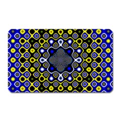 Digital Art Background Yellow Blue Magnet (rectangular) by Sudhe