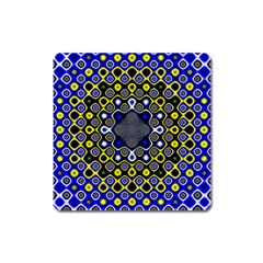 Digital Art Background Yellow Blue Square Magnet by Sudhe