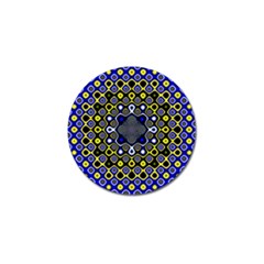 Digital Art Background Yellow Blue Golf Ball Marker by Sudhe