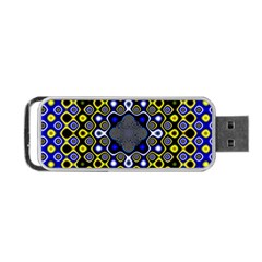 Digital Art Background Yellow Blue Portable Usb Flash (one Side) by Sudhe