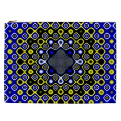 Digital Art Background Yellow Blue Cosmetic Bag (xxl) by Sudhe