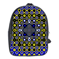 Digital Art Background Yellow Blue School Bag (xl) by Sudhe