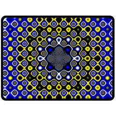 Digital Art Background Yellow Blue Double Sided Fleece Blanket (large)  by Sudhe