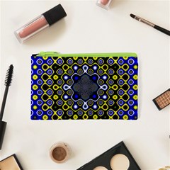 Digital Art Background Yellow Blue Cosmetic Bag (xs) by Sudhe