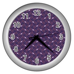 Background Texture Design Geometric 3d Wall Clock (silver) by Sudhe