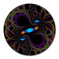 Fractal Artwork Abstract Background Round Mousepads by Sudhe