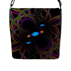 Fractal Artwork Abstract Background Flap Closure Messenger Bag (l) by Sudhe