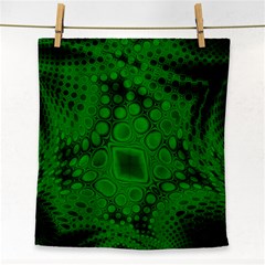 Background Texture Design Geometric Green Black Face Towel by Sudhe