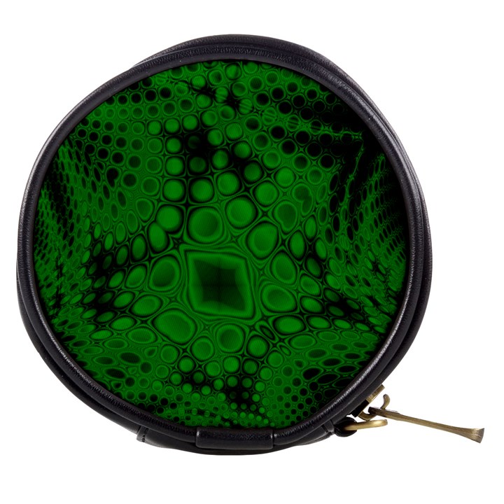 Background Texture Design Geometric Green Black Mini Makeup Bag