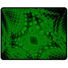 Background Texture Design Geometric Green Black Fleece Blanket (medium)  by Sudhe