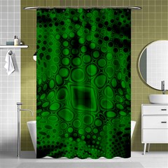 Background Texture Design Geometric Green Black Shower Curtain 48  X 72  (small)  by Sudhe