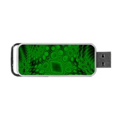 Background Texture Design Geometric Green Black Portable Usb Flash (one Side) by Sudhe