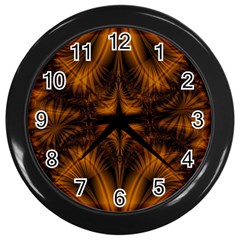 Background Pattern Yellow Gold Black Wall Clock (black) by Sudhe