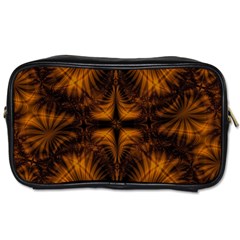 Background Pattern Yellow Gold Black Toiletries Bag (one Side) by Sudhe