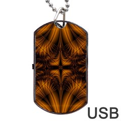 Background Pattern Yellow Gold Black Dog Tag Usb Flash (two Sides) by Sudhe