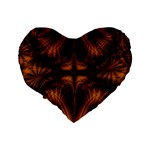 Background Pattern Yellow Gold Black Standard 16  Premium Flano Heart Shape Cushions Back