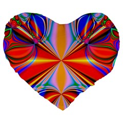 Abstract Art Fractal Art Large 19  Premium Flano Heart Shape Cushions