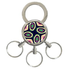 Abstract Artwork Fractal Background Art Pattern 3-ring Key Chain by Sudhe