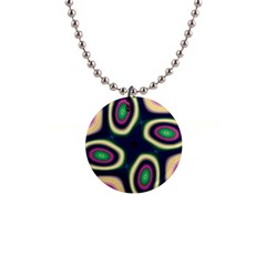 Abstract Artwork Fractal Background Art Pattern 1  Button Necklace by Sudhe