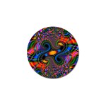 Abstract Fractal Artwork Colorful Golf Ball Marker Front