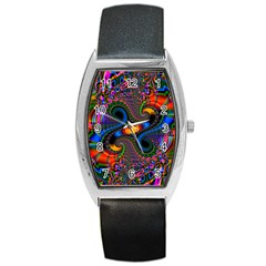 Abstract Fractal Artwork Colorful Barrel Style Metal Watch by Sudhe