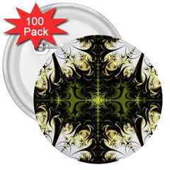 Abstract Fractal Pattern Artwork 3  Buttons (100 Pack)  by Sudhe