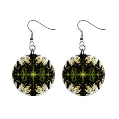 Abstract Fractal Pattern Artwork Mini Button Earrings