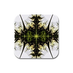 Abstract Fractal Pattern Artwork Rubber Square Coaster (4 Pack)  by Sudhe