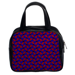 Background Texture Design Geometric Red Blue Classic Handbag (two Sides) by Sudhe