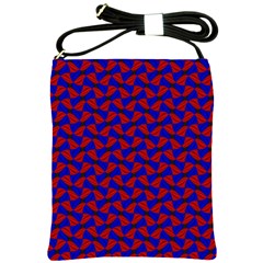 Background Texture Design Geometric Red Blue Shoulder Sling Bag by Sudhe