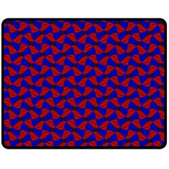 Background Texture Design Geometric Red Blue Fleece Blanket (medium)  by Sudhe