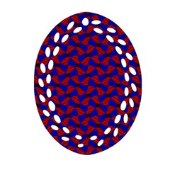 Background Texture Design Geometric Red Blue Ornament (oval Filigree) by Sudhe