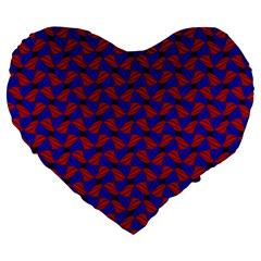 Background Texture Design Geometric Red Blue Large 19  Premium Flano Heart Shape Cushions by Sudhe