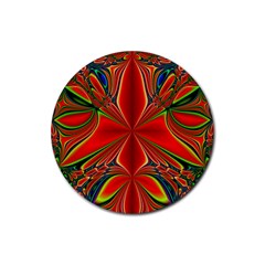 Abstract Abstract Art Fractal Rubber Round Coaster (4 Pack)  by Sudhe