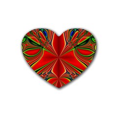 Abstract Abstract Art Fractal Rubber Coaster (heart)  by Sudhe