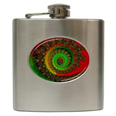 Abstract Fractal Pattern Artwork Art Hip Flask (6 Oz) by Sudhe