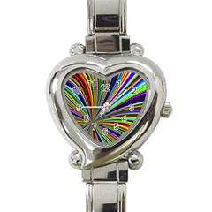 Background Design Pattern Colorful Heart Italian Charm Watch by Sudhe